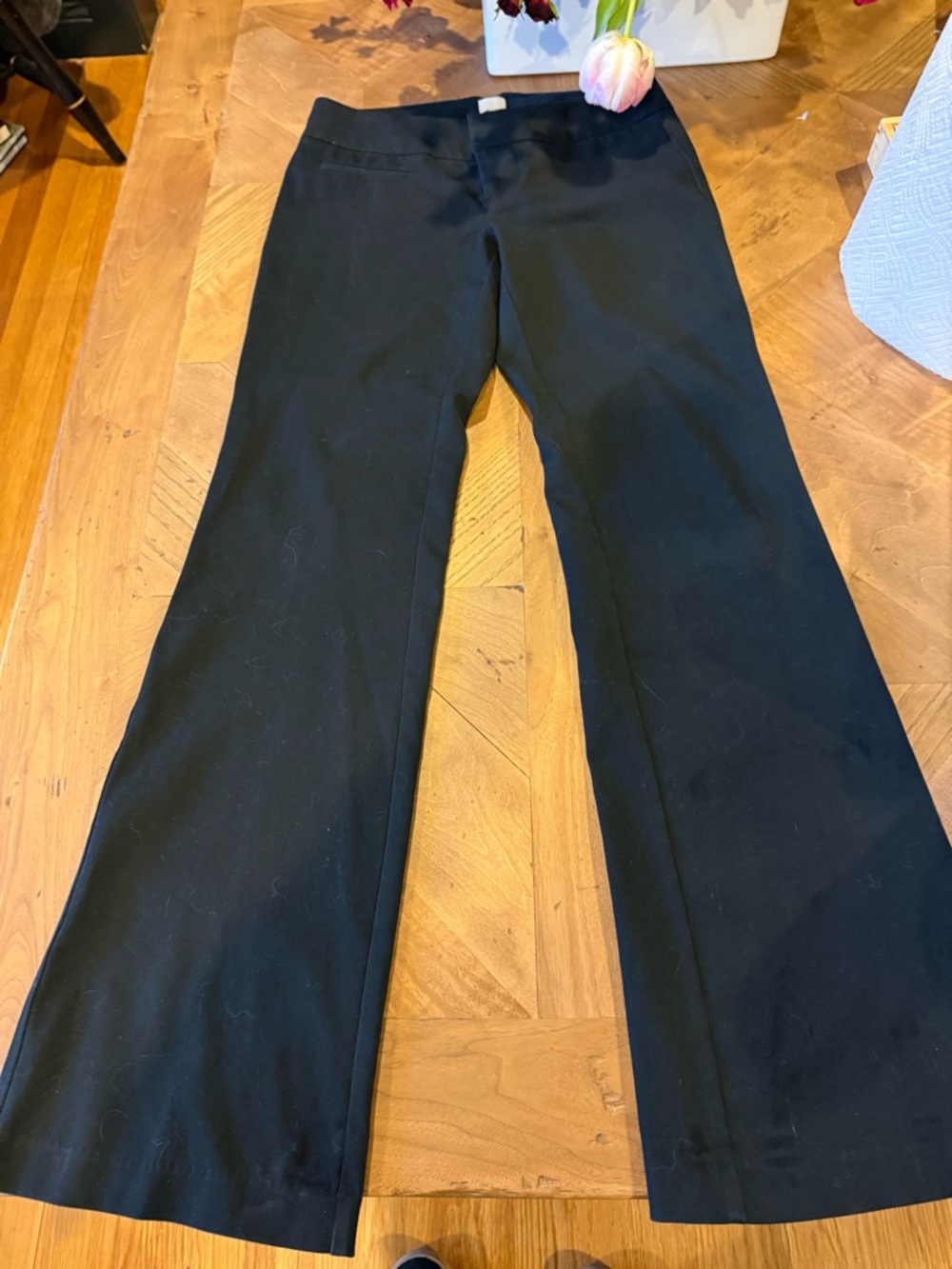 ecru Black Wide-Leg Trousers